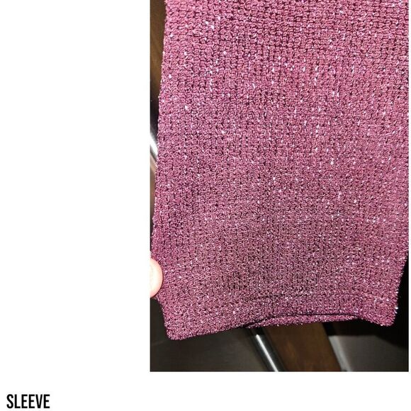 CABLE & GAUGE Maroon Sparkly Plus Size LongSleeve Sweater Top Size 3X - Picture 7 of 12